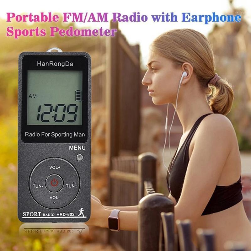 

HRD-602 Portable Radio Receiver FM/AM Radio LCD Display Lock Button Pocket with Earphone Sports Peeter1