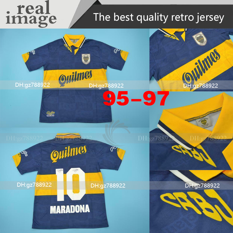 

Diego Maradona #10 1995 Boca Juniors Home Retro Soccer Jersey Argentina, Man