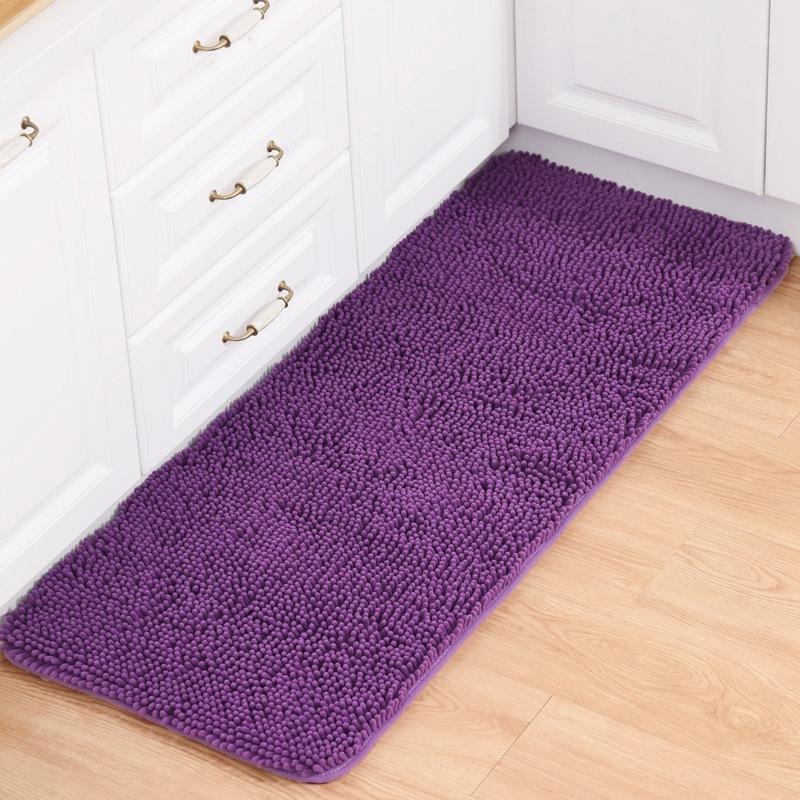

Chenille carpet High quality Bathroom carpet kitchen room rugs Antislip floor mat living room anitskid solid floor cover mat1, Blue