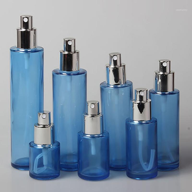 

4oz Face Cream Bottle,120ml Lotion/Spray Blue Glass Bottle with Gold/Silver Lid1