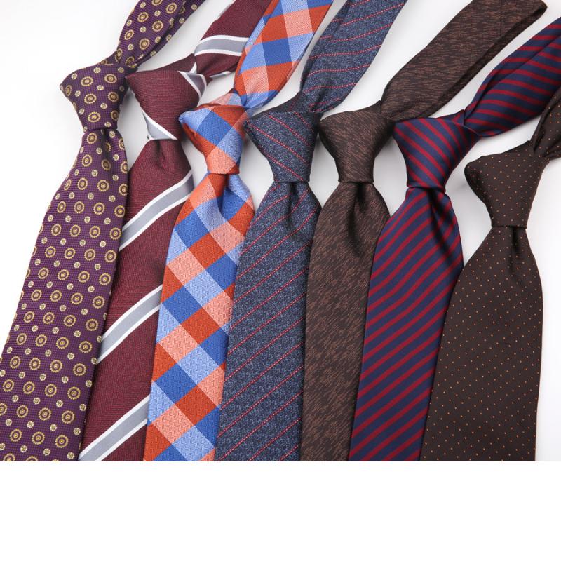 

2020 Men's Striped Neck Ties for Man Casual 8cm Wide Tie Gravata Skinny Wedding Business Neckties Design Men Polyester Ties