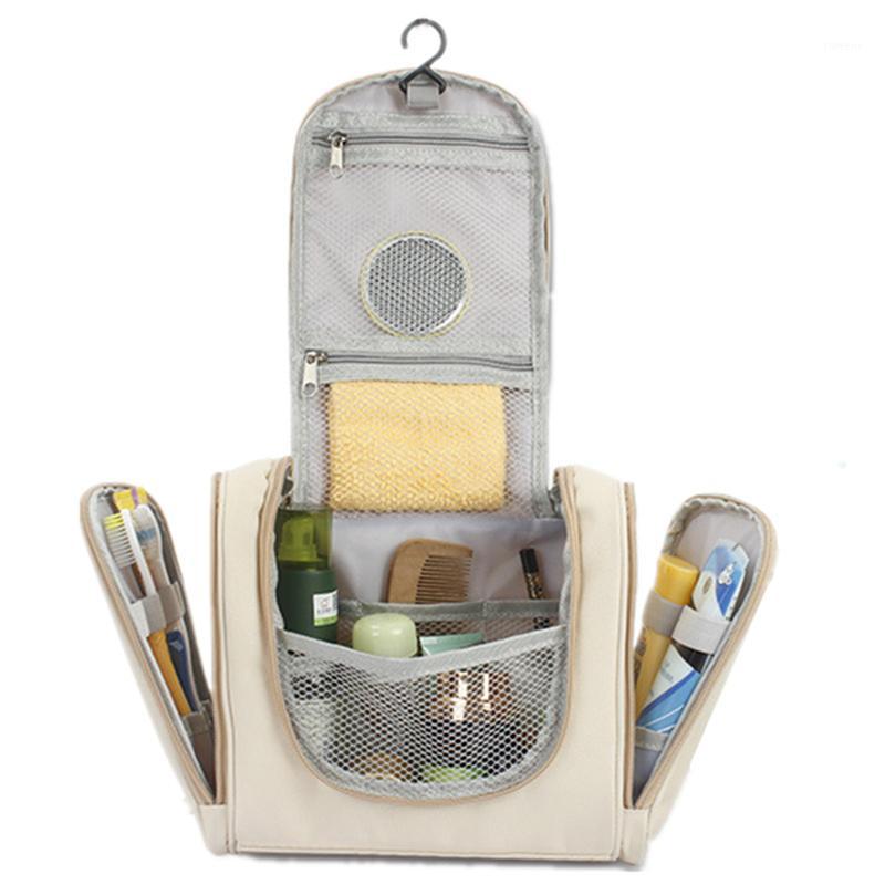 

New Women Cosmetics Bag High Quality Travel Hanging Travel Organizer Bag Portable Hygiene wash Bags XYLOBHDG1, Beige