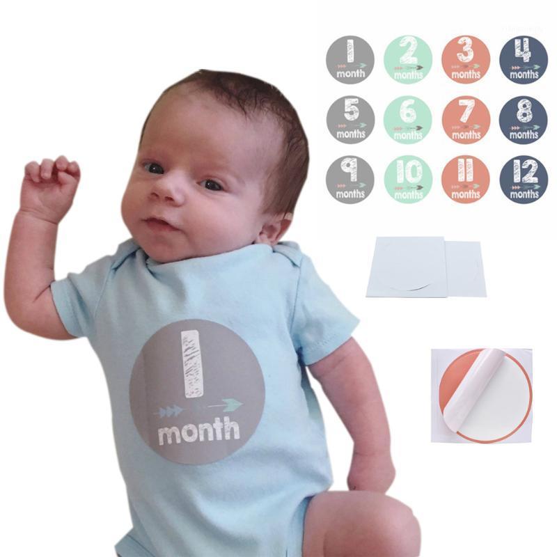 

12 Pcs/Set Month Sticker Baby Photography Monthly Festival Anniversary Stickers Self Adhesive Professional Background Label Birt1, As pic