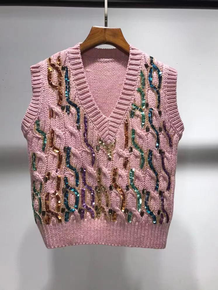 

WB11282 Fashion women' Sweaters 2020 Runway Luxury European Design party style women' Clothing, As pic