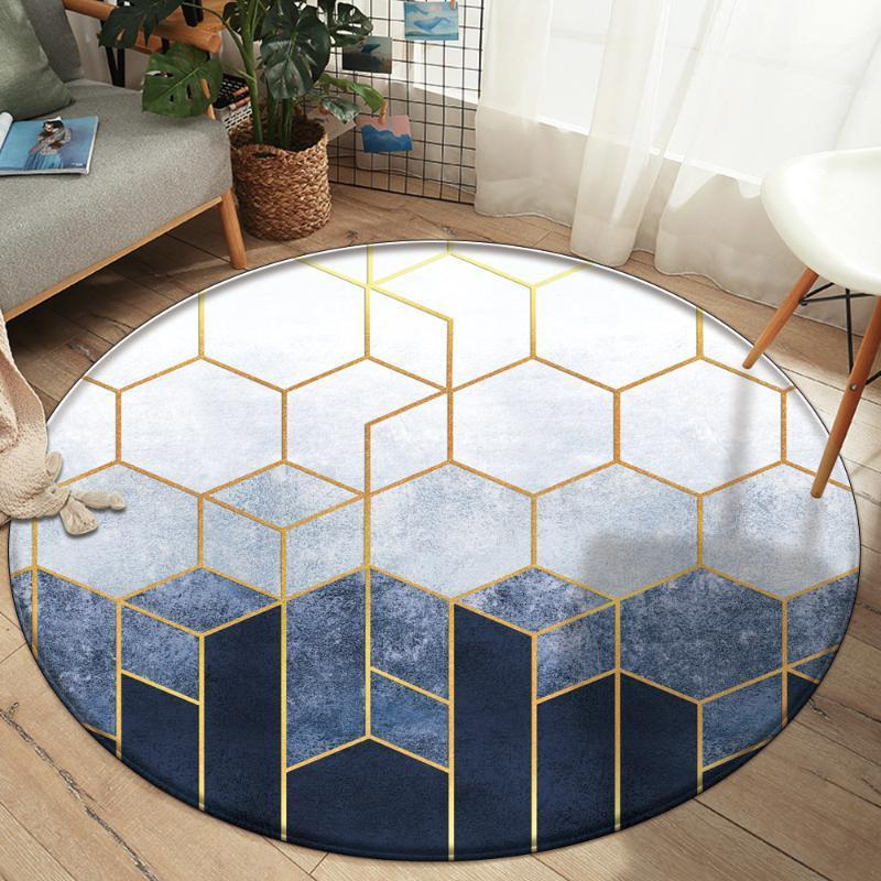 

Customized Bedroom Decor 3D Carpets European Style 3D Multicolor Geometric Pattern Non-slip Flannel Rugs for Living Room Carpet1, D218
