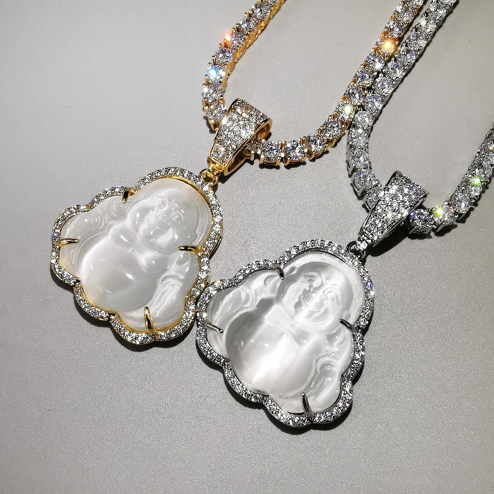 

Buda De Bling Aaa Cubic Zircon Necklace with Tennis Chain 8-color Hip Hop Punk Jewelry Present A1oi