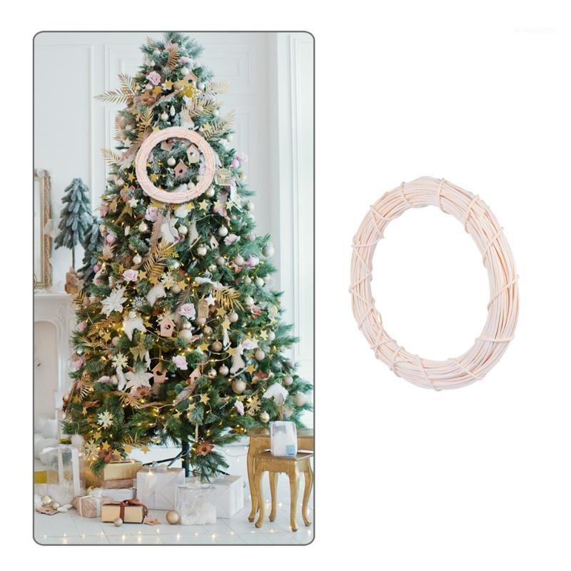 

2pcs Artificial White Indonesian Rattan Ring Door Wreath Rattan Wreath for Christmas Doorway Decoration1, Beige