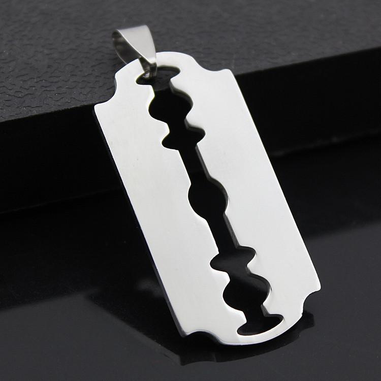 

1pcs Stainless Steel Razor Blades Pendant Necklaces Men Steel Male Shaver Shape Necklace geometric Wife gift