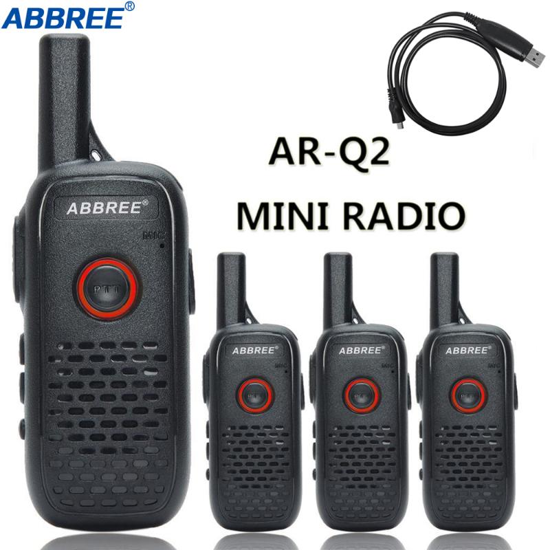 

4PCS ABBREE AR-Q2 Professional Handy mini Walkie Talkie Mini VOX USB Charge UHF Two Way Radio Comunicador Transceiver Woki Toki