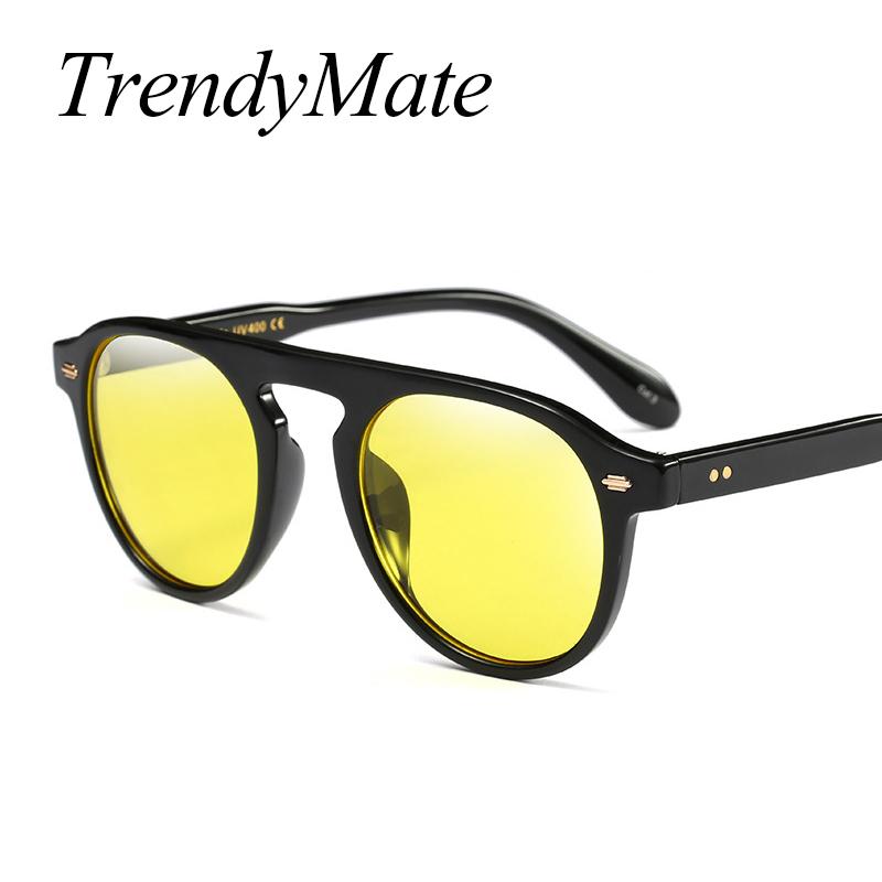 

Fashion Brand Designer Round Sunglasses Women Men Vintage Black Circle Eyewear Plastic Anti UVA Sun Glasses Shades Points Oculos