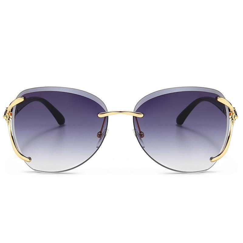 

Sunglasses 2021 Women Choice Metal Rimless Edge-cut Elegant