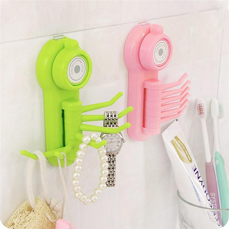 

New Multifunction Strong Adsorption Plastic 6 Claw Hooks Hanger Vacuum Sucker1