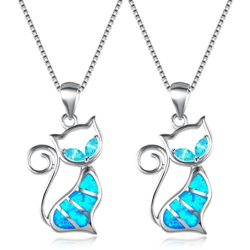 

Cat Pendant Personality Charm Necklace Pendant Long Chain Necklace For Women Jewelry Gifts