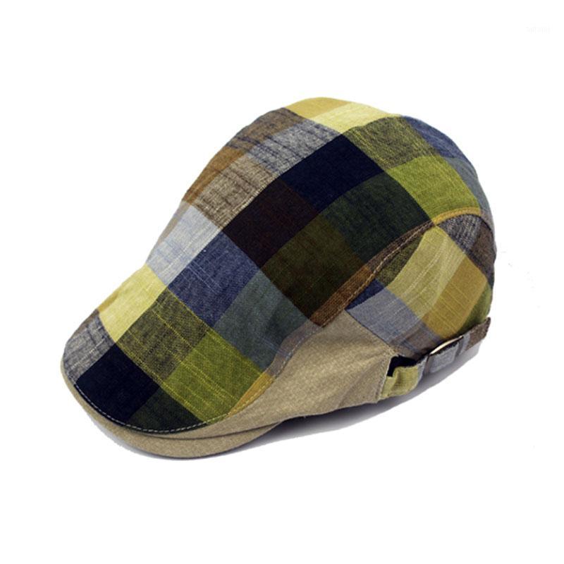 

New Cotton Beret Hats Unisex Spring Summer Colorful Caps Men Women Vintage Gorras Planas Boinas Berets Men's Hat1, Blue