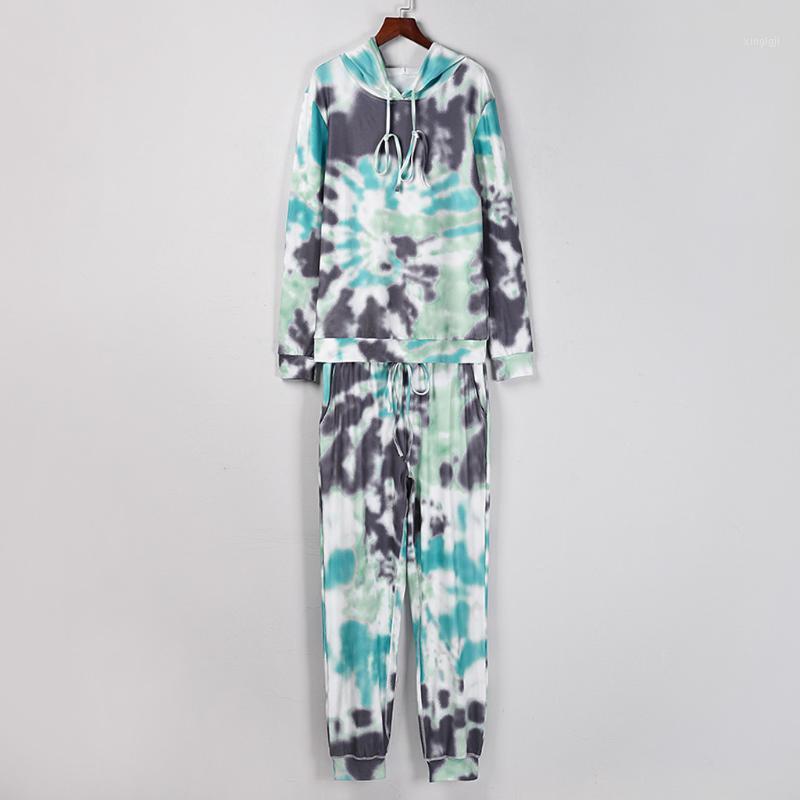 

Women Casual Gradients Printing Sports Suit Long Sleeves Hooded 2 Piece Tracksuit Large Popular Drawstring Women' Suits #31, Multi