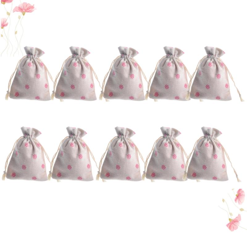 

10pcs Printing Candy Bag Drawstring Pouches Gift Bags Creative Gift Pouch Presents Bag for Kids Children
