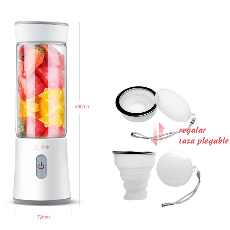 

350ml Stainless Blade Mini USB Rechargeable Portable Electric Fruit Juicer Smoothie Maker Blender Machine Sports Bottle Juicing Cup