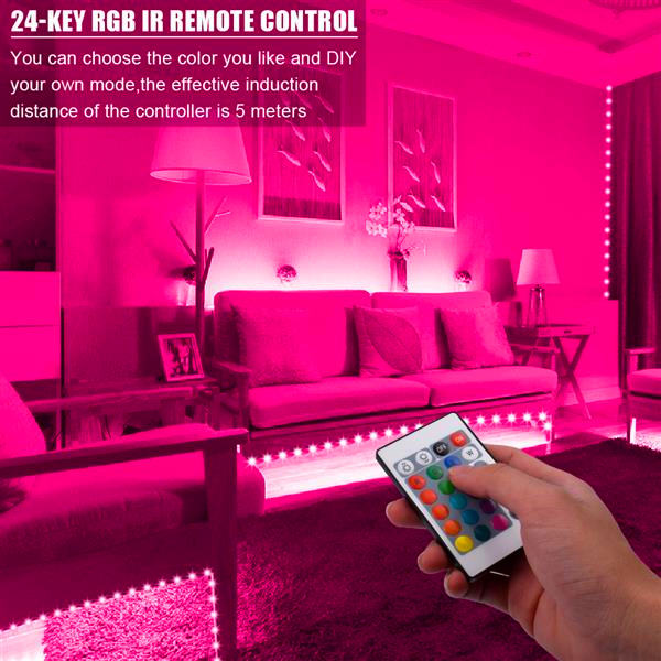 

high quality Plastic 300-LED 24W RGB IR44 Light Strip Set with IR Remote Controller (White Lamp Plate) top-grade material LED Strips
