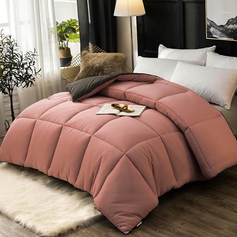 

Four seasons quilt winter thickened warm cotton quilt double air conditioning core duvet single student autumn comforter1, Gray