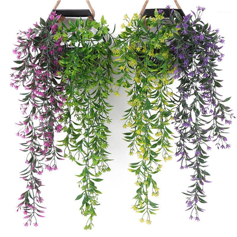 

Artificial Fake Plastic Flower Vine Garden Decoration Hanging Garland Plant Artificial Plants Home Garden Wedding Decor1, Purple