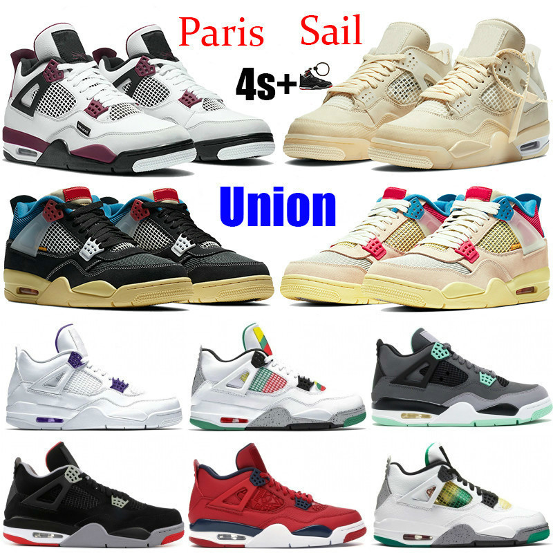 

Guava Ice Sail Black Cat Union 4 4s Mens Women Jumpman 4 Basketball Shoes Bred What The Cacutus Purple Metallic Sports Sneakers, #99