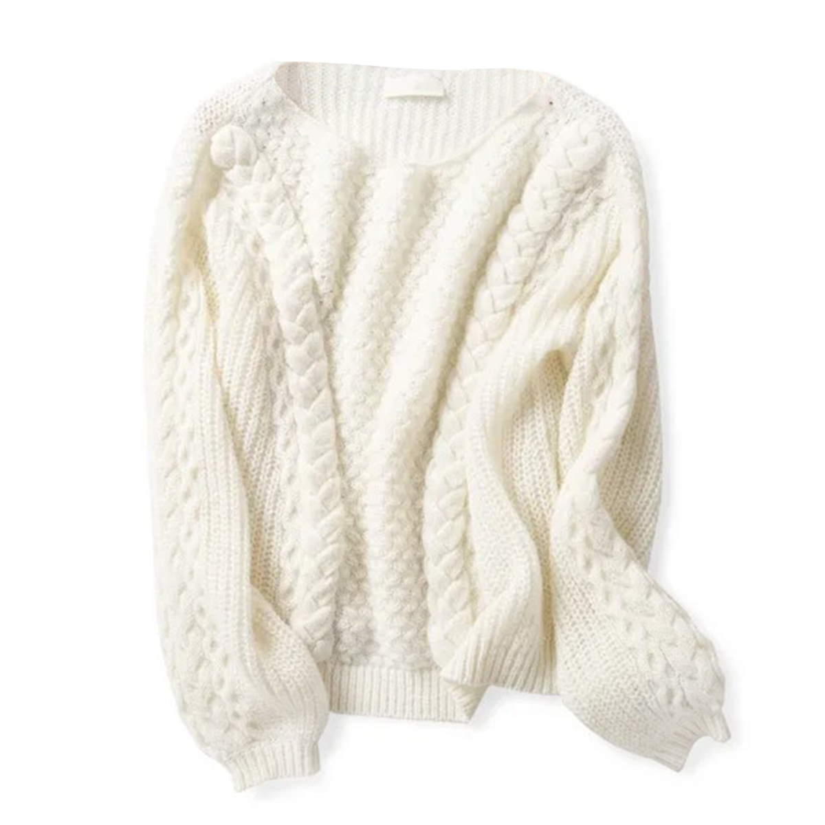 

Mohair malha pulver feminino outono inverno manga longa em torno do pescoo vintage camisola 2020 chique casual jumper pull femme, Ivory