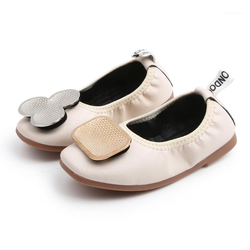 

Girls cartoon metal buckle soft bottom dance shoes peas shoes princess single sandals Fashion metal cartoon S41, As photo
