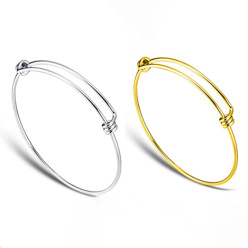 

Never Fade Twist 316L Stainless Steel Adjustable Bangle and Bracelet DIY Heart Round Shape Women Making Jewelry 10pcs/lot