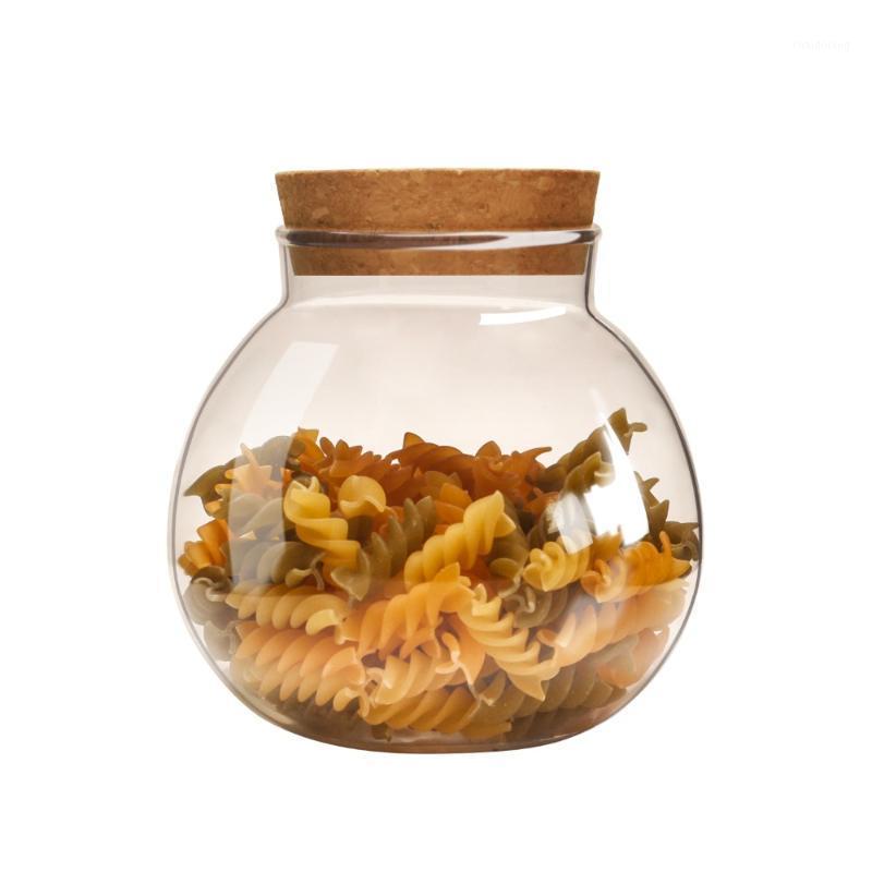 

Glass Storage Canister 350ML,High Borosilicate Glass Jar with Cork Stopper Storage Canister1