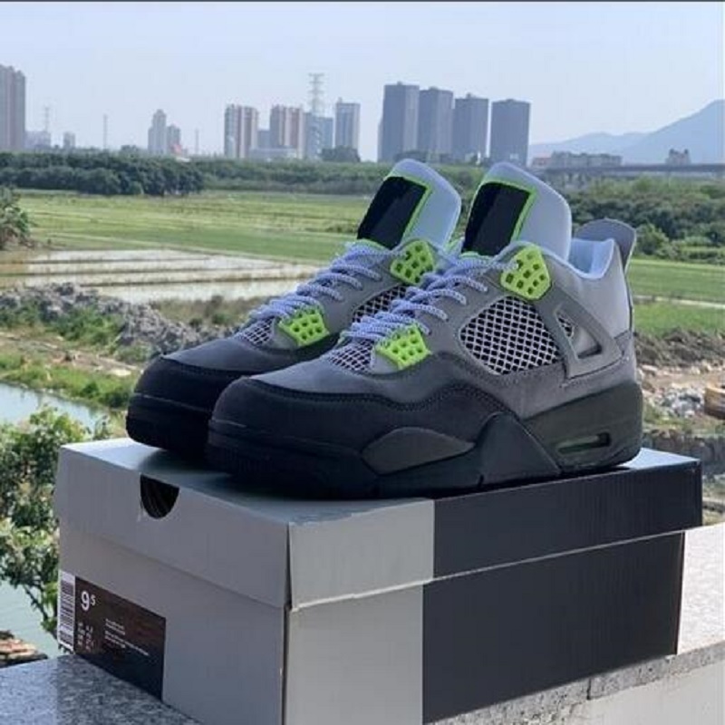 

Double Box New 4s Sail Jumpman 1s 1 Tokyo Bio Hack basketball shoes 4 metallic purple green black cat shoe royal Toe sport sneakers, Color 40