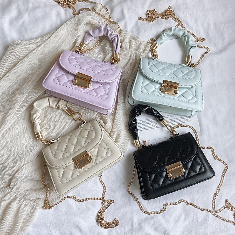 

Retro Casual Women Shoulder Bags Female Leather Solid Color Chain Crossbody Handbag Fashion Exquisite Shopping Messenger Bag New, Black