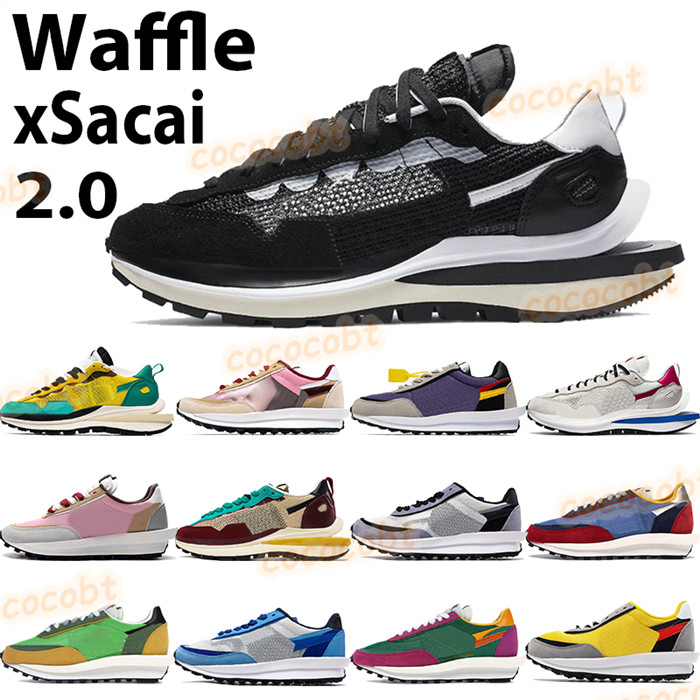 

Fahion waffle 2.0 xSacai running shoes black sail string tour yellow men women sneakers bordeaux green multi summit white mens trainers, Box