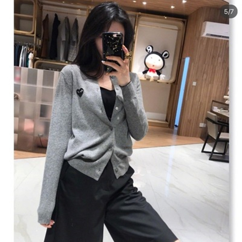

Spring and Autumn New Love Knitted Cardigan Trendy Women's Sweater Short Solid Color Bottomed Couple Coat Play All-around Knitwe