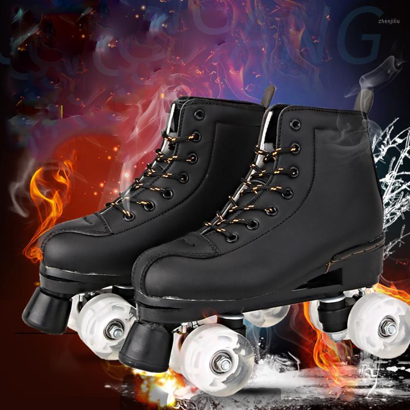 

Black Adult Double Row Roller Skates Adult Men and Women Roller Skates 4-Wheel Luminous1