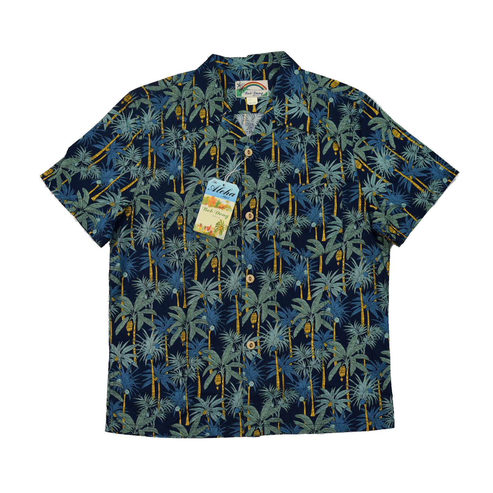 

palms print camp collar Hawaiian t tropical male shirts aloha CEN9, Blue of darkness