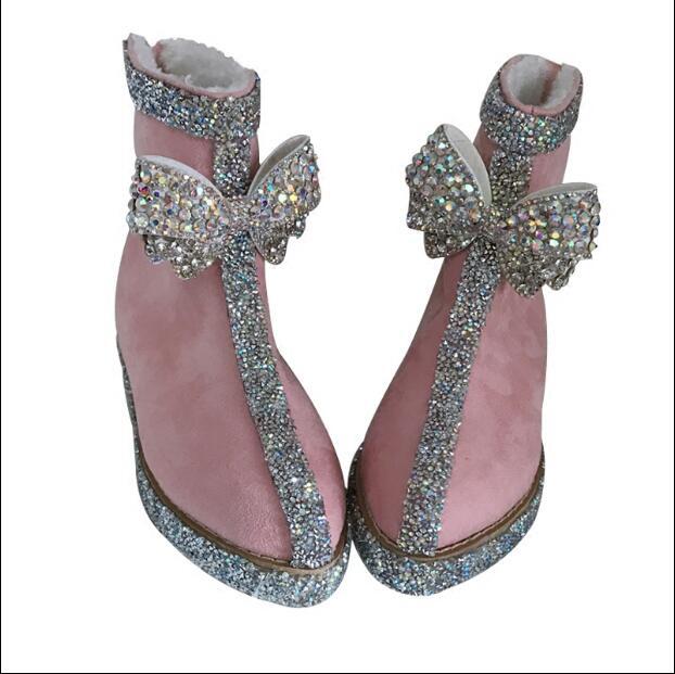 

2020 Strass Snow Boots Sweet Bow Fashion Increased Snowboots 7ubd, Pink