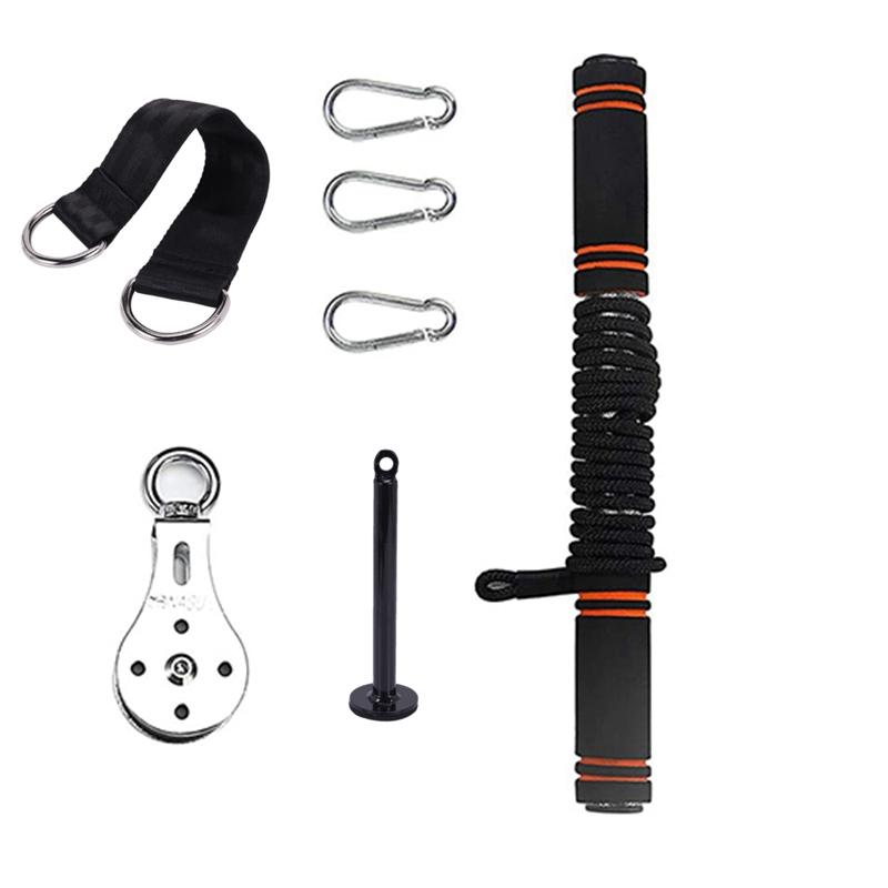 

Equipment MultiFunction Forearm Wrist Roller Trainer Weight-Bearing Pulley and Rally Belt for Arm Training Fitness