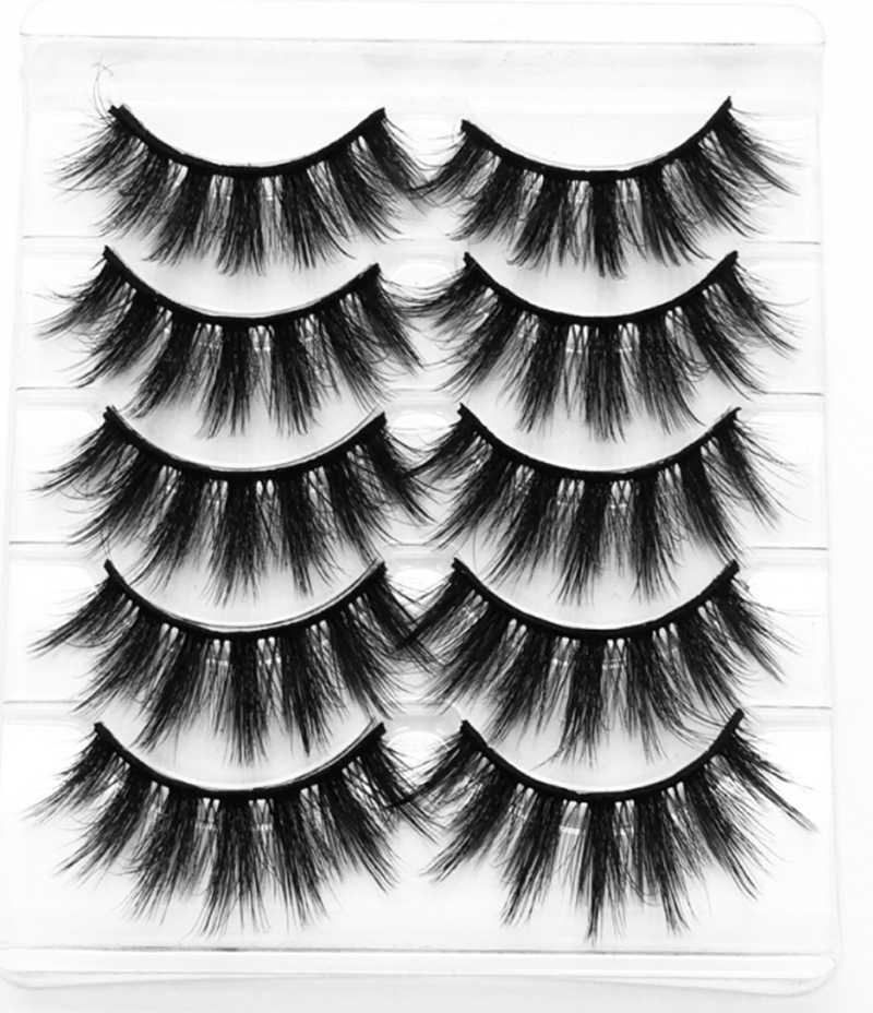 

5 pairs of 3D natural false eyelashes, soft false eyelashes, long lasting eyelash extension, silk hand-made eyelash comb