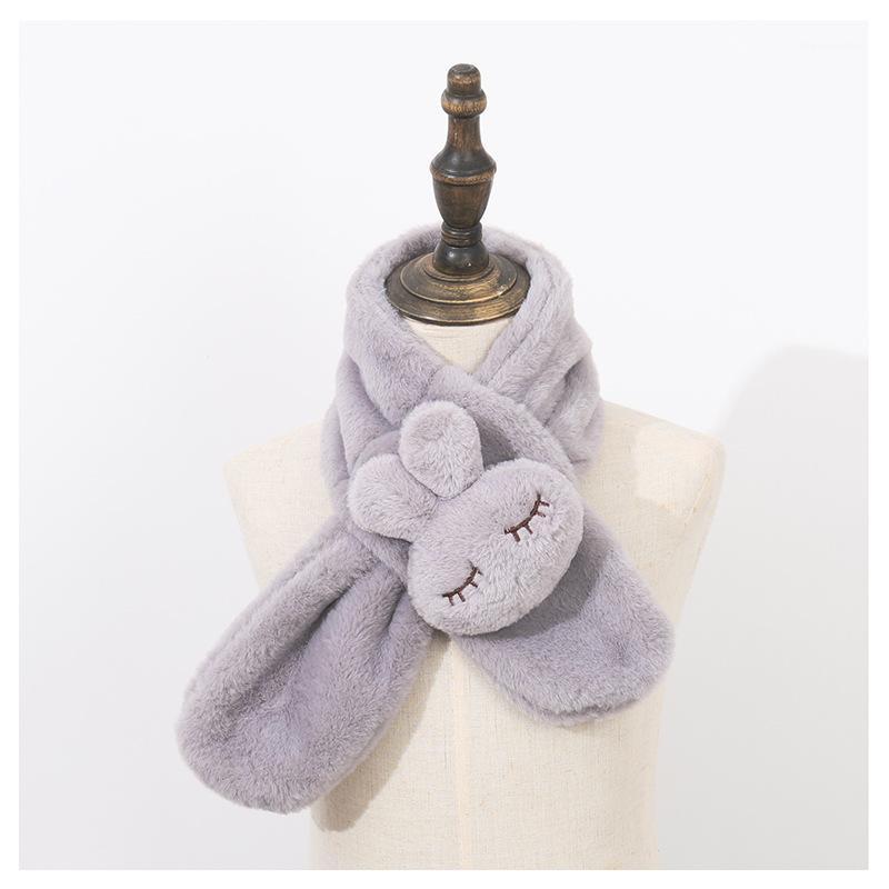 

Children's knit winter cashmere warm comfortable solid color scarf black1
