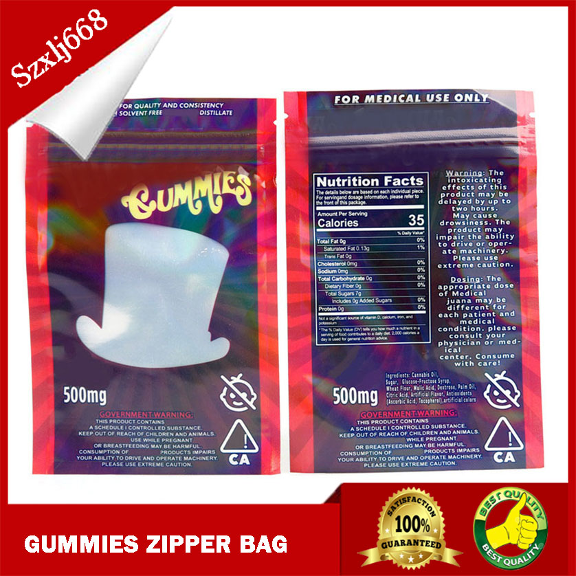 

Hot Wonka Gummies Mylar Bag 500mg Edibles Zipper Pouch Smeproof Storage Retail Bag for Dry Herb Tobacco Flower Resellable In Stock Newest