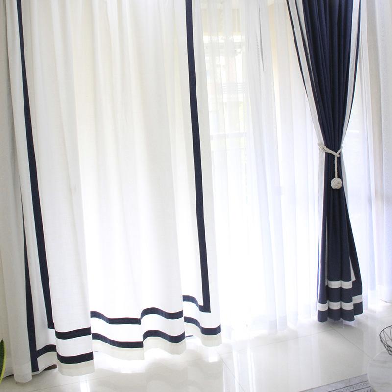 

Graceful Northern European-Style Simple Modern Living Room Study Bay Window Living Room Finished Ins Wind Curtain, Curtains 3