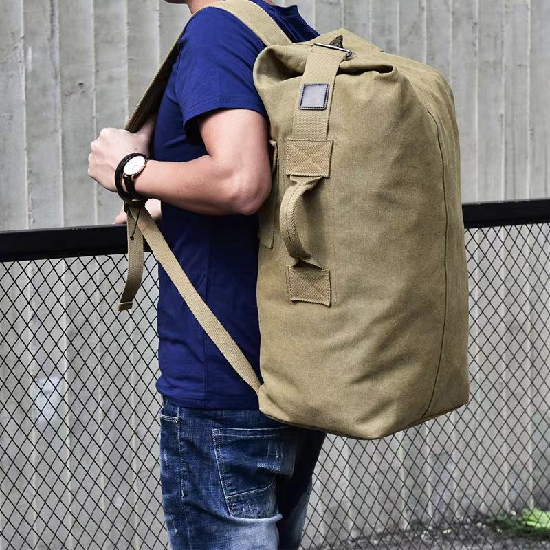 

2021 new fashion large capacity Travel men's backpack outdoor travel sports bag tidal current Canvas Backpack men's backpack1, Khaki
