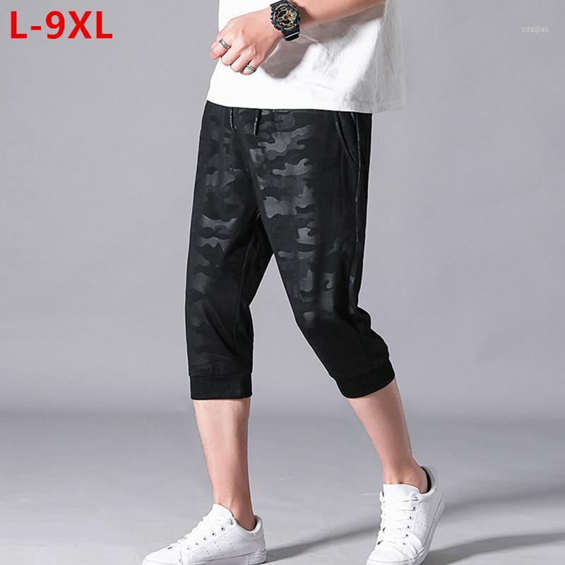 

Men Black Camouflage Calf Knee Length Summer Man Joggers Shorts Sports Stretched Plus 6XL 7XL 8XL 9XL Male Loose Short1