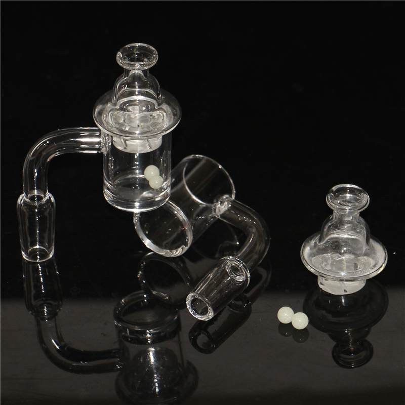 

Newest 4mm Thick 25mm XL Splash Quartz Banger Nail Cyclone Spinning Carb Cap and Terp Pearl Insert For Dab Rig