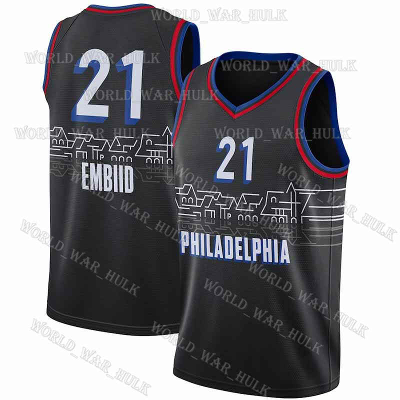 

Joel 21 Embiid Jerseys Ben 25 Simmons Philadelphia 76ers Basketball Black Allen 3 Iverson Julius City 6 Erving 2020/21 Swingman, Black;red