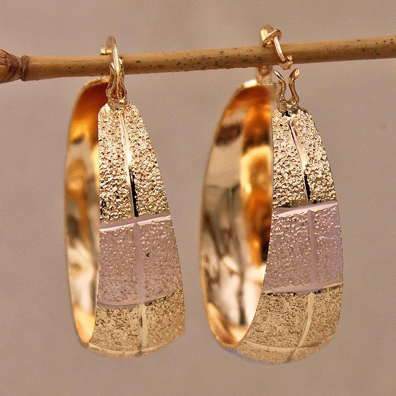 

Trendy Gold Pink Round Copper Hoop Earrings For Women Girls Fashion Jewelry Accessories Eardrop Wedding Birthday Party Gift