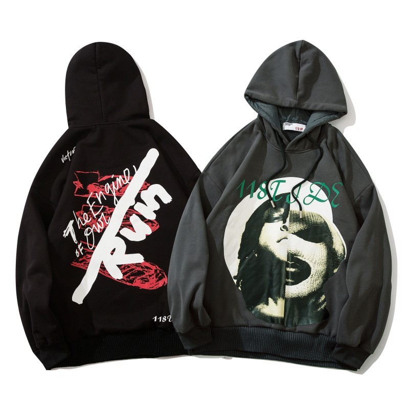 

Autumn/winter 2020 of men fleece for lovers hot harajuku with streetwear hoodie, Black