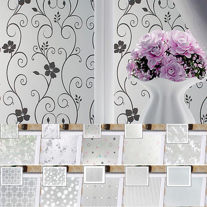 

PVC Window Stickers Home Privacy Window Film Frosted Glass Self Adhesive Cling Stickers Wardrobe Film Room Decoration