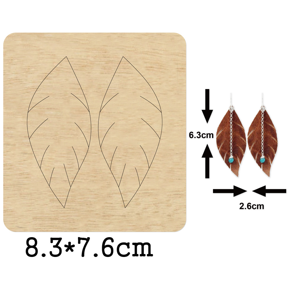 

Leaf Shape Dangler Earrings DIY 2020 New Cutting Mold Wood Dies For Leather Blade Rule Cutter For DIY Leather Cloth Paper Crafts Z1210