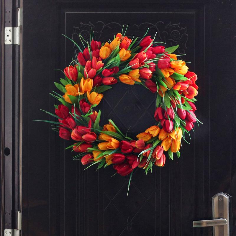 

Handmade Artificia Wreath Door Wall Hanging Wedding Upgrade Encrypted Simulation The Knocker Spring Candle Ring Easter Decor, A3